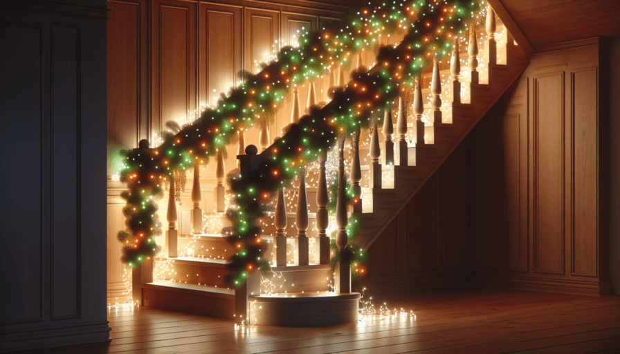 Transforma tu escalera en un mágico sendero navideño con luces